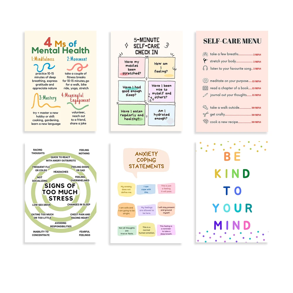 Health Wellness Mental Health - Affiche d'enregistrement de soin de soi,