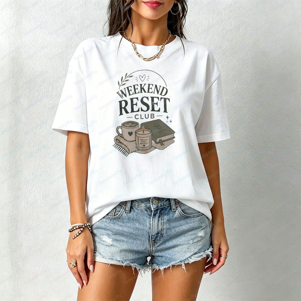 Your Health Wellness - T-shirt Weekend Reset Club pour femme,
