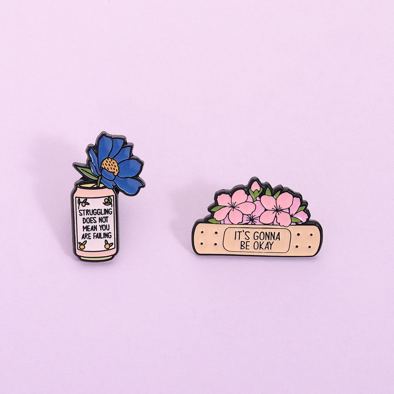 Health Wellness Mental Health - Lot de 2 épingles en émail